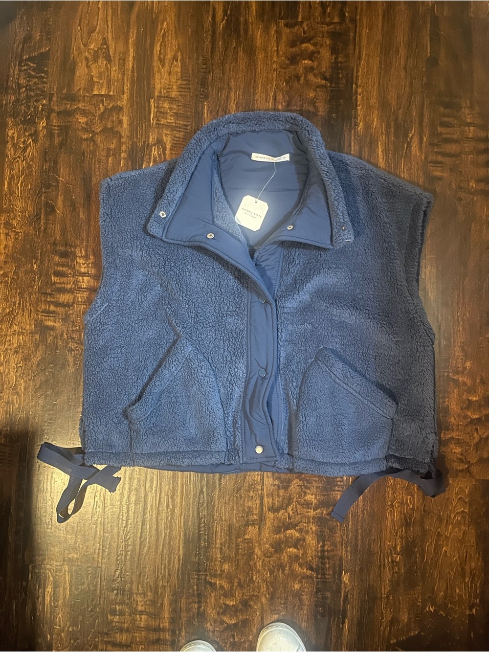 NWT Navy Sherpa Vest Jacket - Cozy Layering Vest